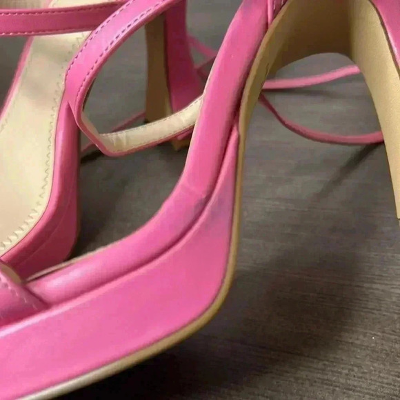 BP Netta Pink Lace Up Heel Size 9.5 (damaged) - Picture 13 of 15